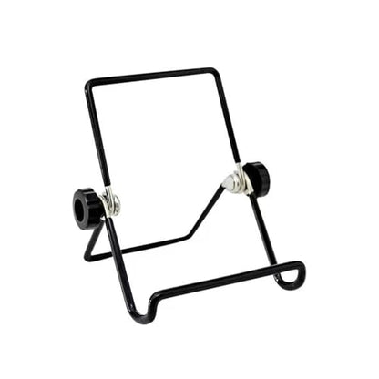 Adjustable Tablet Stand Holder - Non-Slip Foldable Cradle for Tablets & Phones, Small Black Metal Frame, Compatible with Devices up to 11 Inches - color: black, size: small