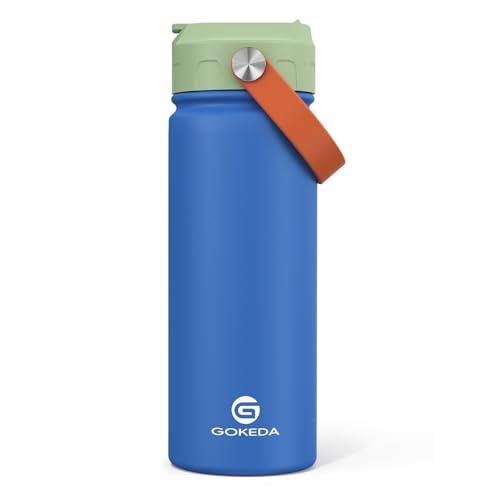 DIY Stickers, BPA-Free, 316 Stainless Steel, Keeps Cold 24h, Leak-proof, Dust-Proof Lid, Sturdy, School, Gifts - color: Green Blue