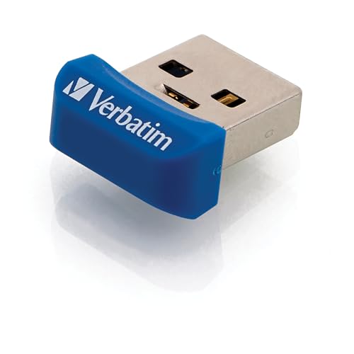 Verbatim 64GB Store 'n' Stay Nano USB 3.2 Gen 1 Flash Drive Snag-Free Low Profile Thumb Drive - Blue - size: 64GB