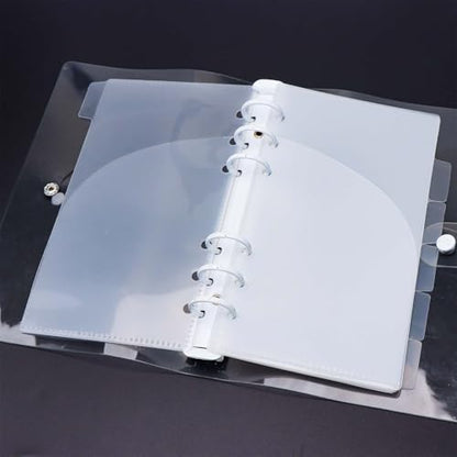 Mogoostry A6 Binder Pocket Cash Envelope 6-Tab Clear Plastic Binder Dividers with 2 Pockets for 6 Ring A6 Binder Sheet Protector Pouch Binder Folder Organizer (12 Sheets) - color: Clear - 2 Set