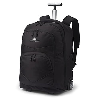 High Sierra Freewheel Pro Wheeled Backpack, Rolling Laptop Bag for Travel, Fits most 15” Laptops, 40L, Black - color: Black, size: 21" Height