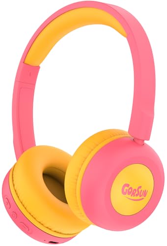 Kids Bluetooth Headphones,Toddler Headphones with Microphone,85dB Volume Limited,Bluetooth 5.4 Twistable Lightweight Kids Wireless Earphones for Boy Girl Tablet Travel School - color: Orange