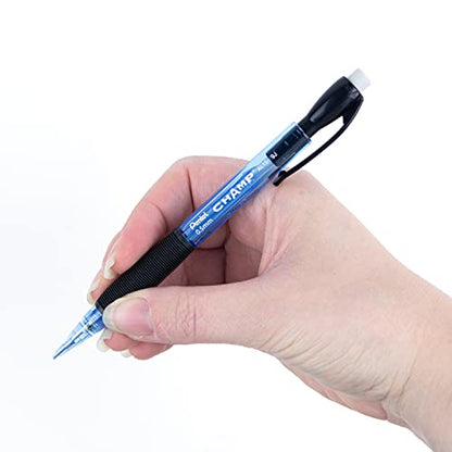 Pentel Champ Pencil, Automatic Pencil, 0.5mm Lead Size, Blue Barrel, Box of 12 (AL15C) - color: Blue, size: 12 Count (Pack of 1), style: 0.5 mm