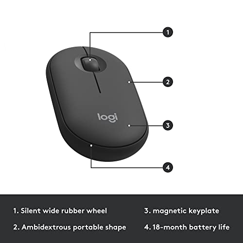 Logitech MK470 Slim Wireless Keyboard and Mouse Combo - Modern Compact Layout, Ultra Quiet, 2.4 GHz USB Receiver, Plug n' Play Connectivity, Compatible with Windows - Graphite - color: Graphite