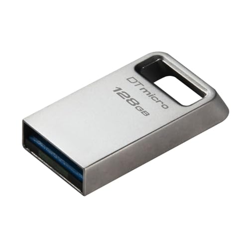 Kingston DataTraveler Micro 128GB USB Flash Drive | Ultra-Small Premium Metal Design | USB 3.2 Gen 1 | Speeds up to 200MB/s | DTMC3G2/128GB - size: 128GB (Pack of 1)