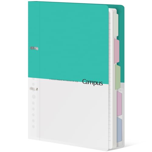 KOKUYO 5 Subject Spiral Notebook Journal, Campus 110 Sheets B5 Refillable Notebook with Dividers Tabs, 6mm Dot Lined Binder Notebook for Work School Note Taking. 9" x 10.5", Light Blue - color: Light Blue, size: B5