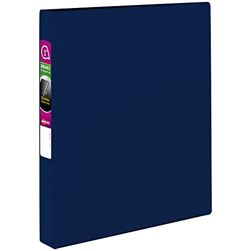 Avery Durable 3 Ring Binder, 1" Slant Rings, 1 Blue Binder (27251) - style: 1 Pack