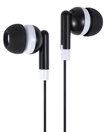 Wholesale Bulk Earbuds Headphones 100 Pack Individually Bagged Earphones for Schools, Classroom, Students, Libraries, Hospitals, Museums - color: Black, size: 100 Pack
