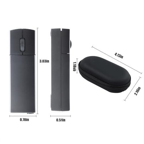elec Space Wireless Mini Finger Mouse - Silent Dual-Mode Bluetooth & 2.4GHz, Ergonomic Portable PC Mice with Case, Compatible with MacBook and Chromebook - color: Black