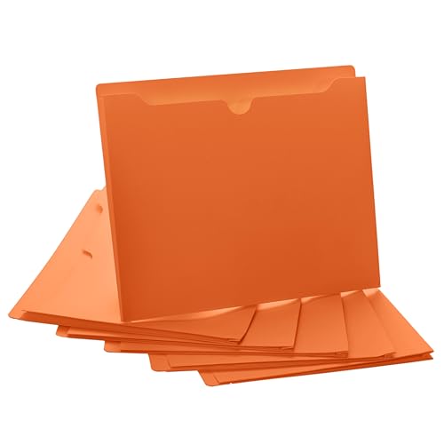 Orange File Jackets, 1 Inch Expansion, Letter Size, Reinforced Straight-Cut Tab, 6 Pack - color: Orange, style: 1 Inch Expansion