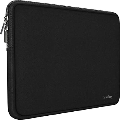 Naukay Laptop Case Sleeve,13-13.3 Inch Resistant Neoprene Laptop Sleeve/Notebook Computer Pocket Case/Tablet Briefcase Carrying Bag Compatible with MacBook Pro,MacBook Air,Notebook Computer-(Black) - color: Black, size: 13.3 inch