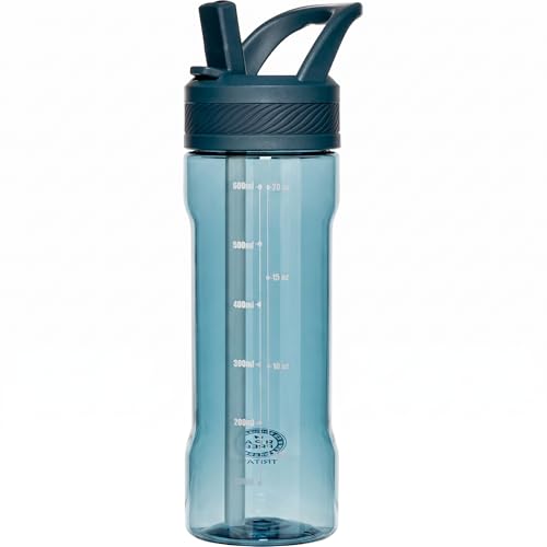 OLDLEY 20oz Kids Water Bottle with Straw, BPA-Free Tritan Water Bottle for School,Leakproof Clear Water Bottle with One Click Open, Measurement Scale,Cup Holder Friendly for Boys Girls,Midnight Blue - color: Midnight Blue
