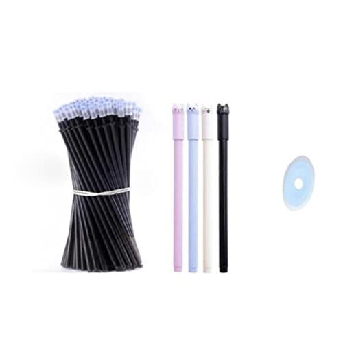 25pcs/Set Erasable Gel Pen Refills Rod 0.5mm Washable Handle Magic Erasable Pen for School Pen Writing Tools Kawaii Stationery (2 Black) - color: 2 Black
