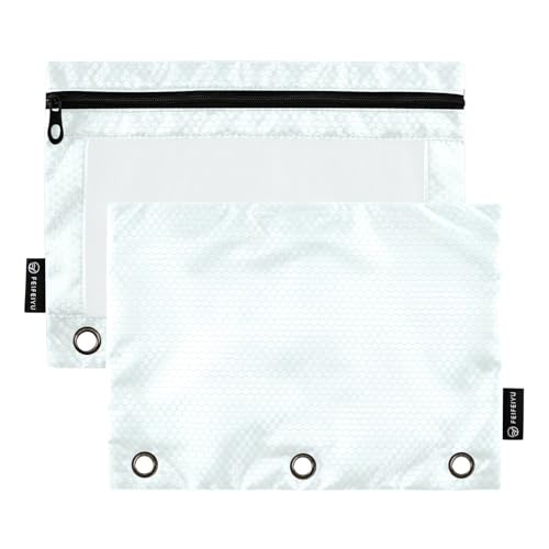Gredecor Binder Pencil Pouch 3 Ring Azure Zipper Pencil Pouches Case 2 Pack Clear Binder Organizer for School Office - color: Azure