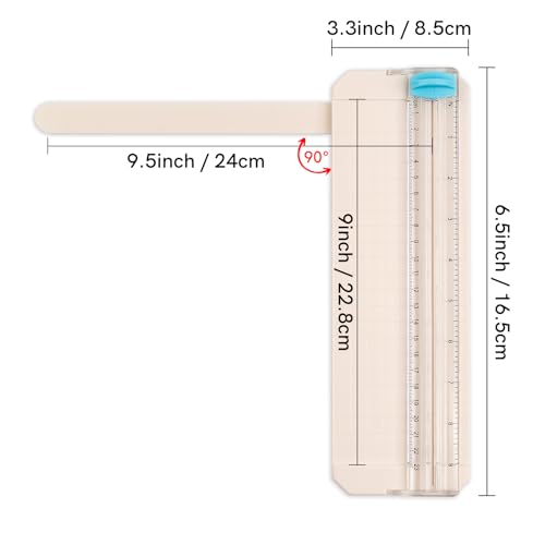 BAOFALI Mini Paper Trimmer with Extending Ruler for Scrapbooking Craft, Paper, Postcards,Coupon, Photos,Label, Cardstock ect Closed Size Approx.26.5x8.5cm/10.4x3.3inch