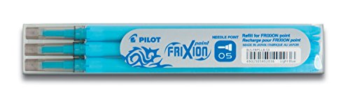 Pilot Refills for Frixion Point Rollerball 0.5 mm (Pack of 3) - Light Blue - color: Light Blue