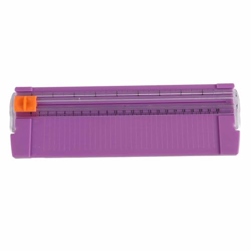 Rengue Small Paper Cutter, Trimmer for A4 Paper, Ideal for School and Office Use Small Cutter, Lightweight Portable Nan Office and School Supplies (Purple) - color: Purple