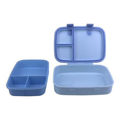 Kids Bento Explorer Lunch Box, 3 No-Mix Compartments, Microwave & Dishwasher Safe, Lightweight with Removable Tray, for Daycare, Preschool, School (Blue Ice) - color: Blue Ice