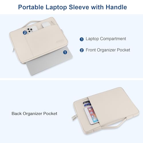 MOSISO Laptop Case 13.3 inch, 13.3 inch Laptop Sleeve with Handle | Compatible with MacBook Air/Pro 13/Pro 14, HP Dell ASUS Lenovo, Polyester Multifunctional Computer Bag, Sand - color: Sand, size: 13.3 inch