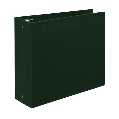 Carstens 4-Inch Heavy Duty 3-Ring Binder - Side Opening, Forest Green, Durable Plastic, No-Gap Rings, Waterproof Cover No Pockets, Holds 600 US Letter Sheets, BPA-Free Made in USA (1850-3R) Case of 10 - color: Hunter Green, size: Case of 10