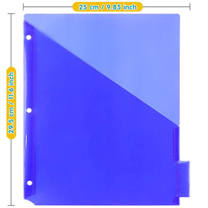 Plastic Binder Dividers with One Front Pocket and Tab Binder Divider for 3 Ring Binder, Multicolor, 10 Pack | Single Pocket File Organizers