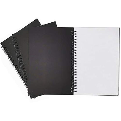 Twinkle Spiral Notebook, 3Pack Spiral Journal, Thick Pure White Paper 120 Pages Wirebound Notebooks, Sketch Pads& Planner（Black - color: Black