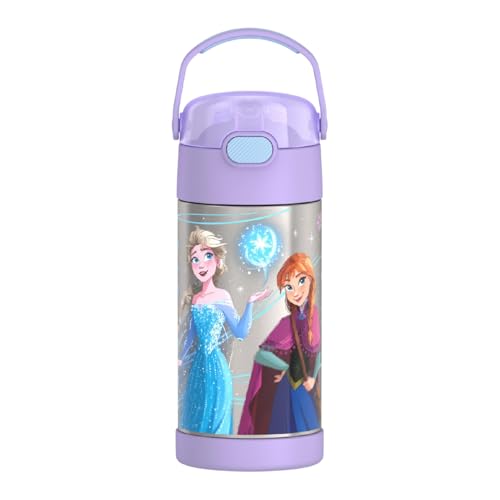 THERMOS FUNTAINER Water Bottle with Straw - 12 Ounce - Kids Stainless Steel Vacuum Insulated Water Bottle with Lid, Frozen 2 - color: Frozen 2