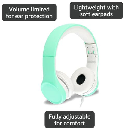 Nenos Kids Headphones Children's Over Ear Computer Volume Limited for Kids Foldable (Mint) - color: Mint