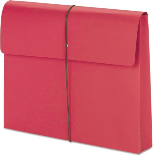 Smead Colored Expanding File Wallet with Flap and Cord Closure, 2" Expansion, Letter Size, Red, 10 per Box (77205) (Pack of 5) - color: Red, size: Letter (Pack of 5)