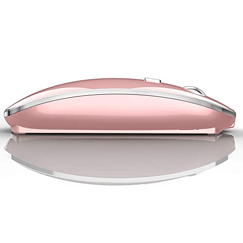 Wireless Bluetooth Mouse for iPad pro iPad Air Mac MacBook Pro MacBook Air Laptop iMac Chromebook Win8/10/11 HP DELL PC (Pink) - color: ROSE GOLD PINK
