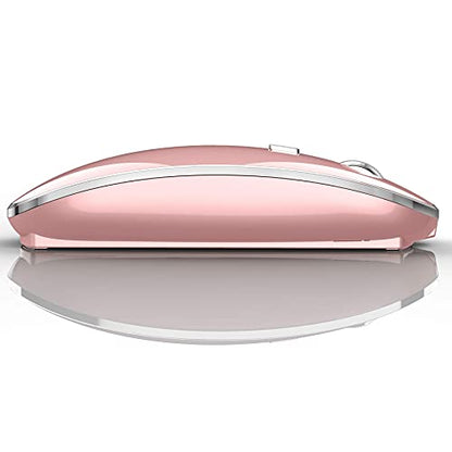 Wireless Bluetooth Mouse for iPad pro iPad Air Mac MacBook Pro MacBook Air Laptop iMac Chromebook Win8/10/11 HP DELL PC (Pink) - color: ROSE GOLD PINK