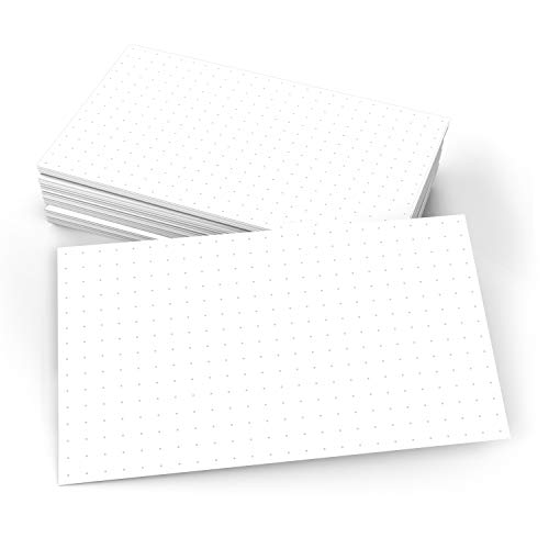 321Done Dot Grid Index Cards, Dot Pattern - Made in USA - Extra Small 3x5 (Set of 50) Dot Bullet 0.20 Double-Sided Journal Planning Graph Ruled Grids Thick Heavy Duty Cardstock, White - color: Dots - Smaller 0.20" Grids, size: X-Small (3" x 5")