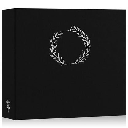 Lanpn Photo Album Scrapbook 12x12, Linen Cover Wreath Design Top Load 3 Ring Folder Binder Photobook Photo Book 12 x 12 inch with 30 Plastic Sleeves 60 Pages Black - color: Black, size: 12x12"