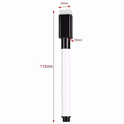Emivery 10 Pieces Black Magnetic Markers with Eraser Cap,Magnetic Dry Erase Markers Whiteboard Marker Pens for School Office Home