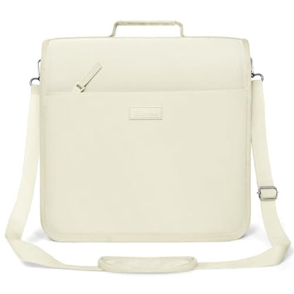 SUNEE Zipper Binder 3 Ring, 3 Inch O-Ring with Handle and Shoulder Strap, 600-Sheet Capacity, 5-Tab Expanding File Folder, Multi-Pockets for Middle School Organizer Binder with Zipper, Soft Beige - color: Soft Beige