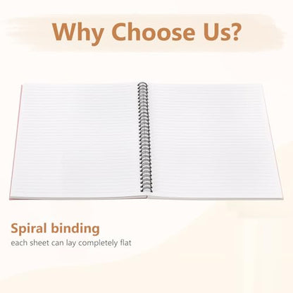 Fuutreo 6 Pack B5 Spiral Notebooks 10.5 x 7.45 Inch College Ruled Aesthetic Journal Kraft Hardcover 70 Sheets (140 Pages) Spiral Notebook for Office Students Work Journaling(Retro Series,Classical) - color: Retro Series