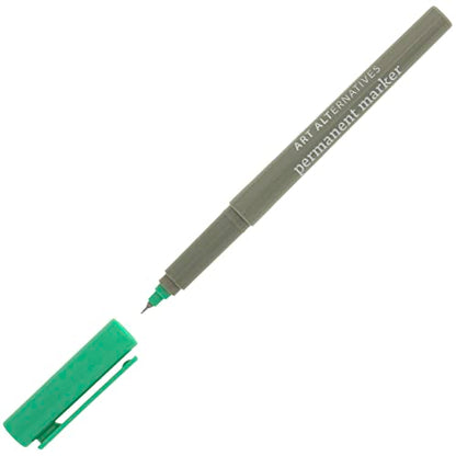 Art Alternatives 영구 마커, 엑스트라 파인, 그린 - 1.2mm 펠트 펜촉 - 영구 - 다중 표면 - 드로잉 + 글쓰기 + 일러스트레이션 - color: 초록색., size: 1개(1팩)