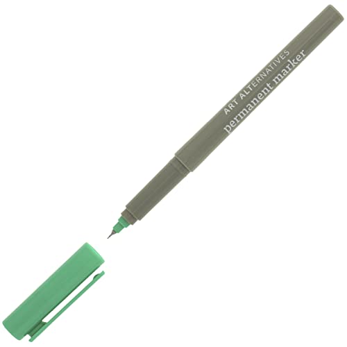 Art Alternatives 영구 마커, 엑스트라 파인, 그린 - 1.2mm 펠트 펜촉 - 영구 - 다중 표면 - 드로잉 + 글쓰기 + 일러스트레이션 - color: 초록색., size: 1개(1팩)