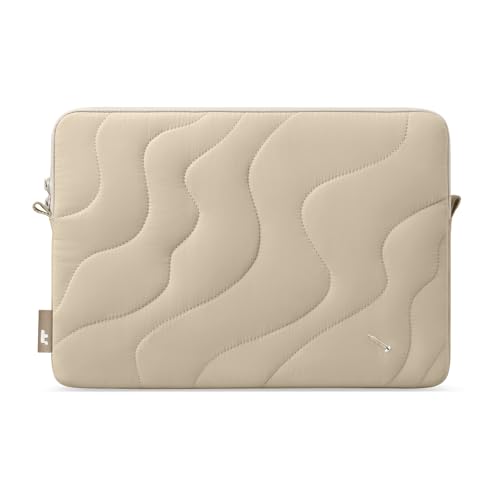 tomtoc 360 Protective Puffy Laptop Sleeve for 16-inch MacBook Pro M5 Pro/Max (2026) A3428 A3429, M4/M3/M2/M1 Pro/Max A3403 A3186 A2991, Quilted Design Soft Cute Puffer Bag Case for Dell XPS 16 Laptop - color: Dune Shade, size: 16-inch for MacBook Pro