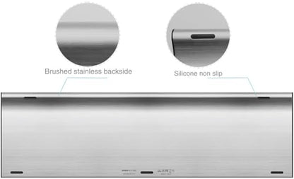 Arteck HB192 Universal Bluetooth Keyboard Multi-Device Stainless Steel Full Size Wireless Keyboard for Windows iOS Android Computer Desktop Laptop Surface Tablet Smartphone Rechargeable Battery