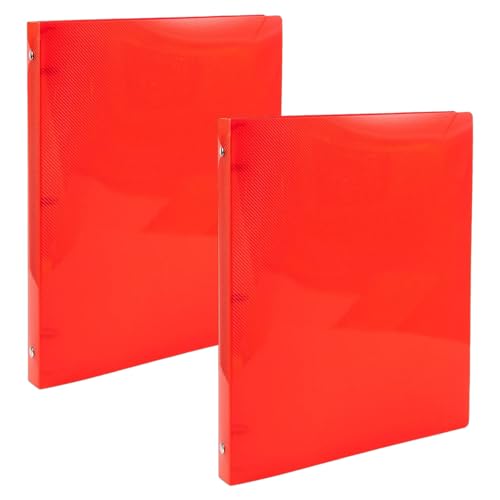 JAM PAPER Plastic 0.5 inch Binders - Red 3 Ring Binders - 2/Pack - color: Red, size: 0.5 inch (Pack of 2)