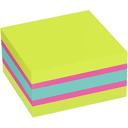 Post-it Super Sticky Notes Cube, 3 x 3 in, Supernova Neons, 1 Pad | School Supplies and Oﬃce Supplies, 2X the Sticking Power - size: 3" x 3"