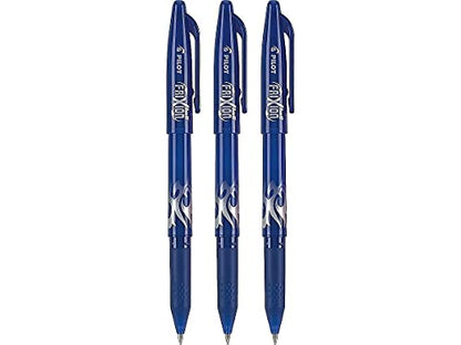Pilot, FriXion Ball Erasable & Refillable Gel Ink Pens, Fine Point 0.7 mm, Pack of 3, Blue - color: Blue, size: 3 Count (Pack of 1)