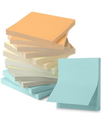 Mr. Pen- Sticky Notes, 3"x3", 12 Pads, 600 Sheets, Colorful | Sticky Notes Bulk, Self-Stick Note Pads, Perfect for Office, School, Home, Study & Organization - color: Winter
