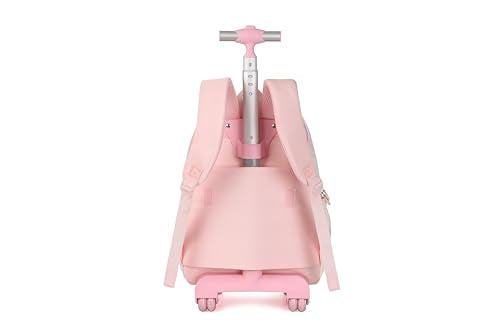 Pink Rolling school backpack for girls with Lunch Box 3pc Set(QUILTED PINK) - color: Quilted Pink