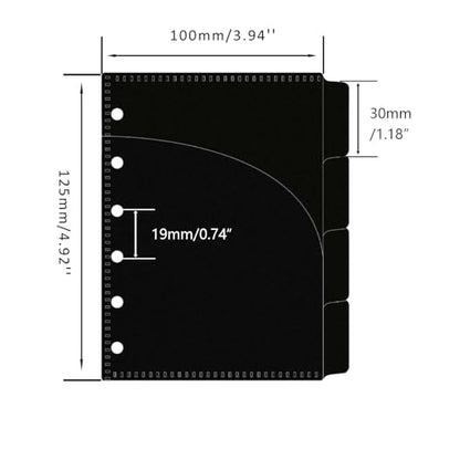 NatSumeBasics 8 Black A7 Binder Pocket Dividers 4 Tabs Mini Planner Inserts PP 2 Layer Cash Envelopes for 6 Ring Budgeting Binder Accessories Supplies (Black Pocket Dividers) - color: Black Pocket Dividers
