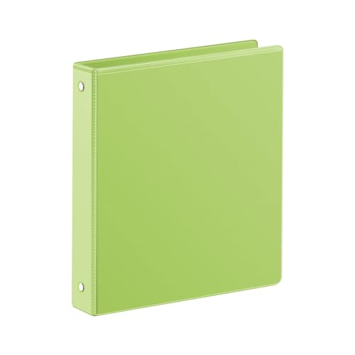 SUIN 1 Inch 3 Ring Binder, Clear 1'' View Presentation Binders with 2 Pockets, Fits 8.5 x 11 Letter Size, Durable Polypropylene, Non-Stick & PVC-Free for School, Office & Home (Kelly Green) - color: Kelly Green