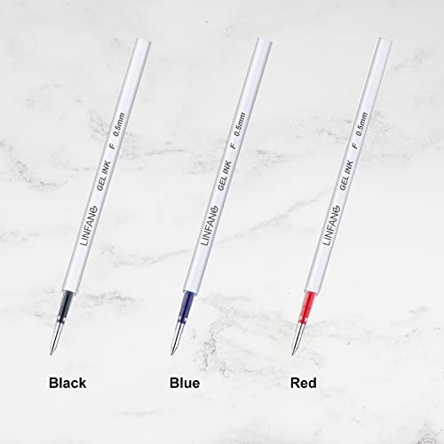 Blue Gel Pens Refills, 12 Pack Retractable Ink Pens, Fine Point 0.5mm Tip Smooth Writing Quick Dry Pens for Journaling Writing School Office Supplies (12 Blue) - style: 12 Blue
