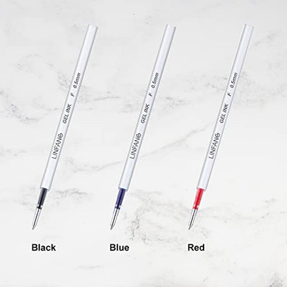 Blue Gel Pens Refills, 12 Pack Retractable Ink Pens, Fine Point 0.5mm Tip Smooth Writing Quick Dry Pens for Journaling Writing School Office Supplies (12 Blue) - style: 12 Blue