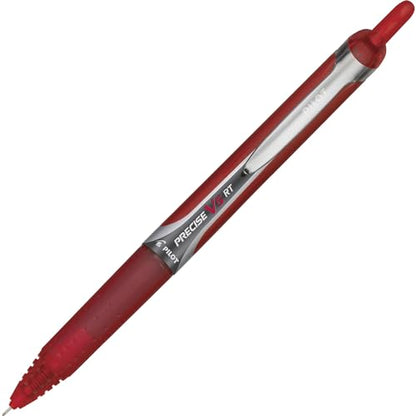 Pilot Precise V5 RT Refillable & Retractable Rollerball Pens, Extra Fine Point Pens 0.5 mm, Red, Pack of 12 - Ideal for School, Journaling & Office Writing - color: Red, size: 12 Count (Pack of 1)